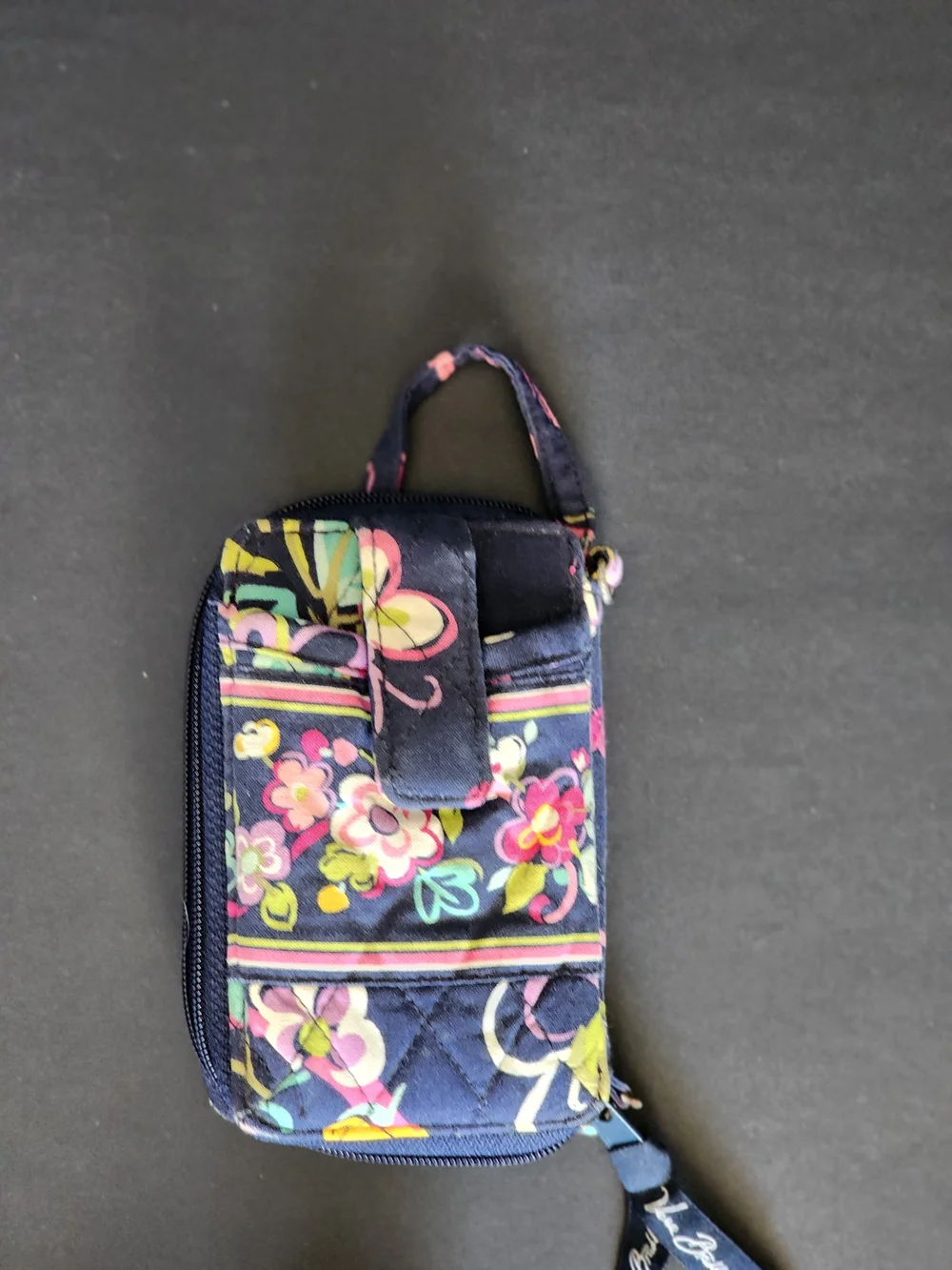 Vera Bradley Navy Quilted Floral Wristlet Wallet with Multicolor Blooms - Picture 5 of 5
